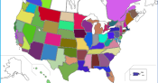 Mapping showing highlighted ARRL Sections. Some of Canada and Alaska are not highlighted